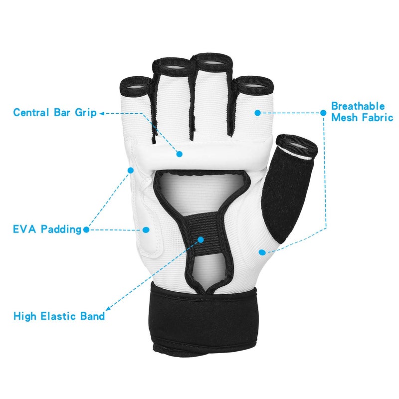 KAIWENDE Kickboxing Gloves(XS,S,M,L,XL,XXL)-Also Fit for Training Men,Women,Kids of MMA,Muay Thai, Martial Arts Taekwondo Sparring Boxing Gloves (White, XL) - Image 3